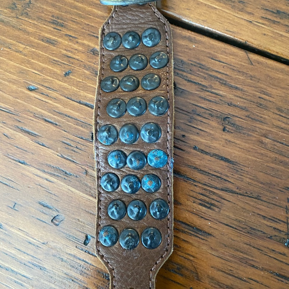 Leather studded bracelet